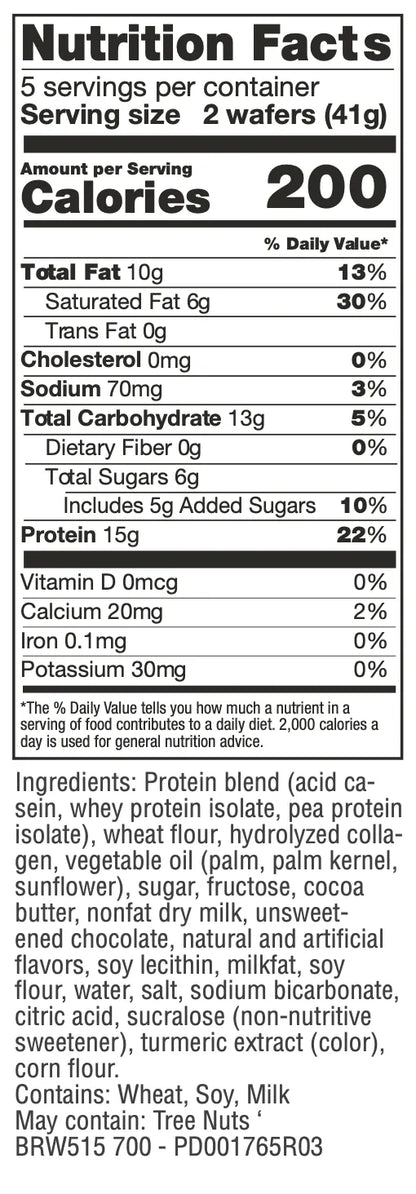 Body Chocolate, Mocha, Lemon, and Raspberry Wafers 15g Protein Snack