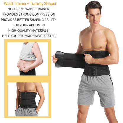 Men's Workout Waist Trainer Sauna Body Shaper Trimmer Belt